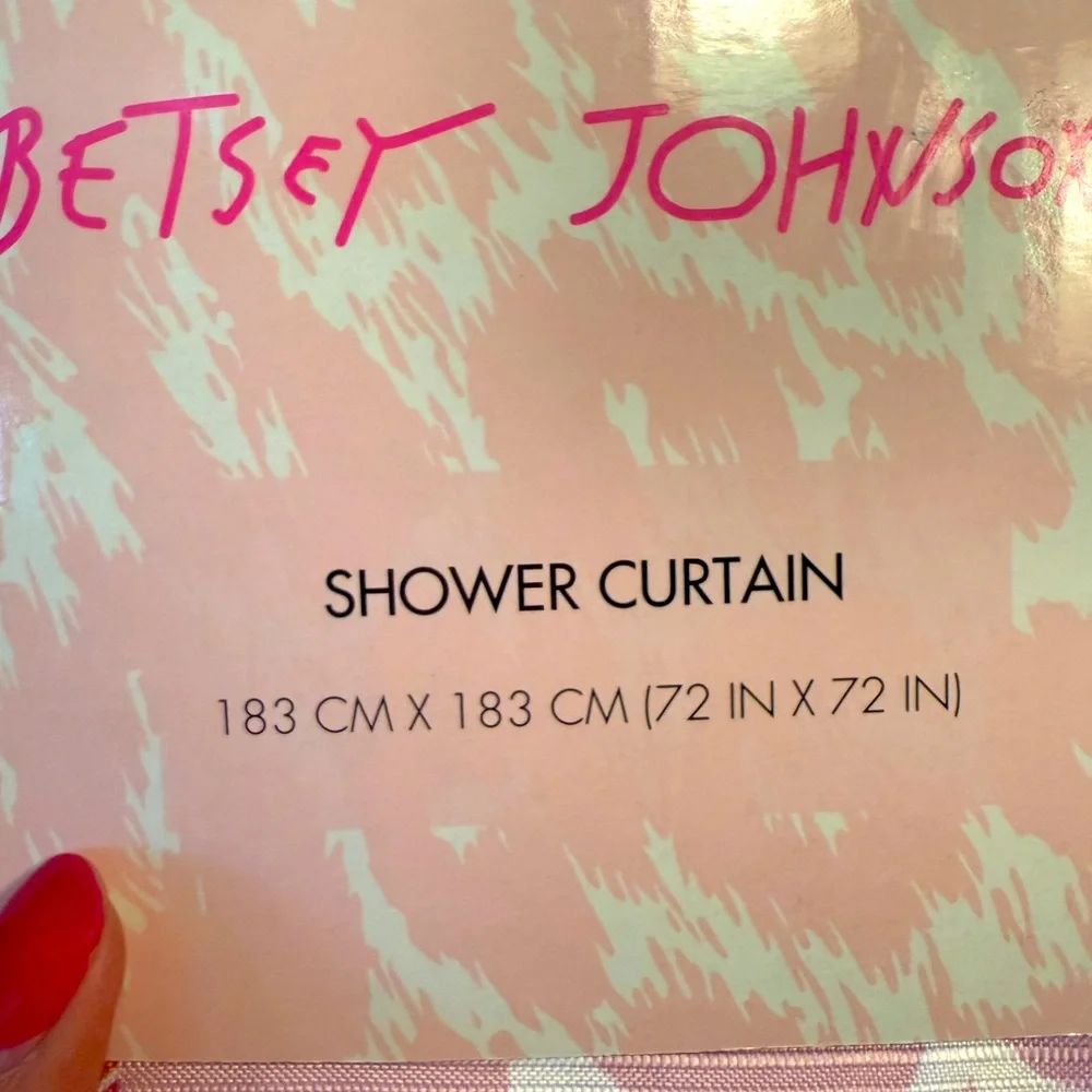 Betsey Johnson NWT Halloween Pink Candy Pattern Cloth Shower Curtain